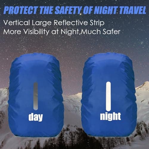 LICQIC Waterproof Rain Cover for Backpack, Reflective Rucksack Rain Cover for Outdoor, Hiking, Camping, Traveling, Cycling — view 5