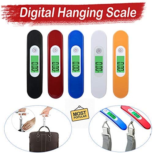Portable Digital Luggage Weighing Scale & Electronic Suitcase Handheld Scale Hanging Scale for Travel/Outdoor/Home Use,110 lb/50KG(White) — view 2