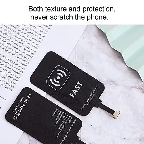 10W Wireless Charging Receiver, Type C Wireless Charger Adapter Chip for Mobile Phones, Foldable Plug & Leather Metal Guard, 85%+ Efficiency, Plug and Play — view 3