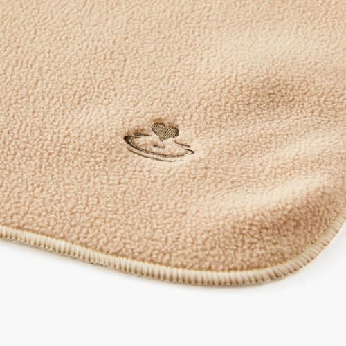 Myga Reversible Fleece Yoga Blanket - Soft, Warm & Lightweight Blanket for Yoga, Meditation and Relaxation - Machine Washable & Cozy Throw for Home & Travel - Large, 200cm x 145cm (Sand) — view 6