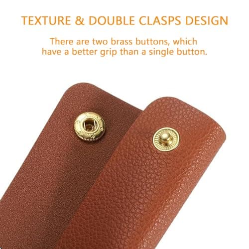 2Pcs Soft Luggage Handle Wrap PU Leather Handbag Handle Covers Comfortable Handle Protector Cover Strap Wallet Handle Grip Protector for Handbag Suitcase Luggage — view 4