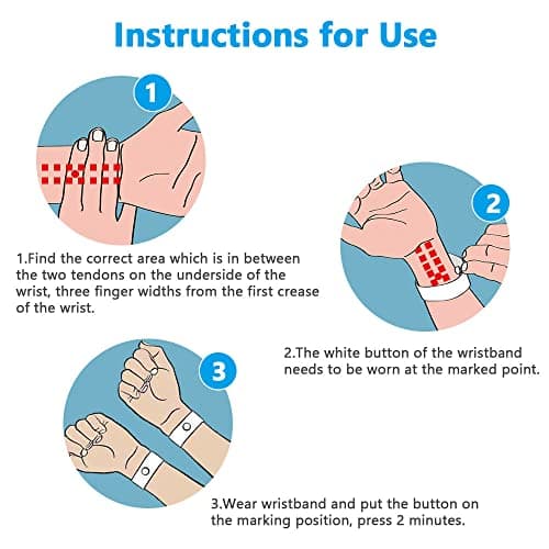 ACWOO Motion Sickness Wristbands, 6 Pairs Natural Sickness Bands for Kids & Adults, Anti-Nausea Wristbands for Car Sea Sickness, Relief Wristbans for Sea Flying Travel (6 Pairs -B) — view 4
