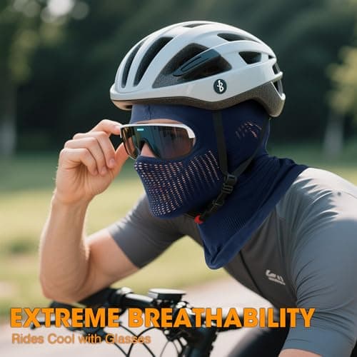 WTACTFUL Balaclava Face Ski Mask for Men Women, Breathable Thermal Warm Full Face Cover Mask Helmet Liner for Motorbike Motorcycle Cycling Skiing Snowboarding Summer Winter Blue — view 3