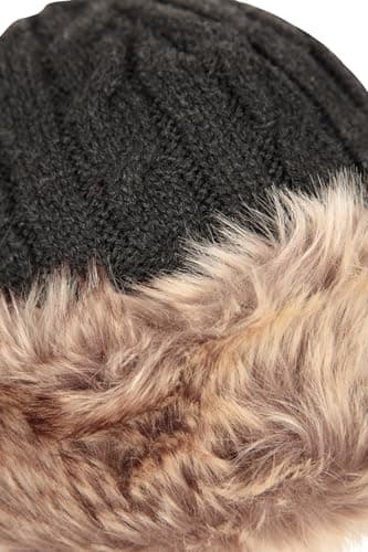 Mountain Warehouse Womens Furry Hat - Faux Fur, Fleece Lined - for Winter Travel Charcoal — view 6