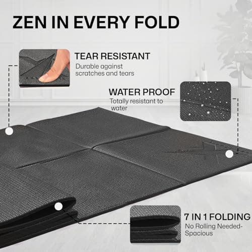 XN8 Sports Foldable Yoga Mat – Non-Slip, Eco-Friendly, Lightweight, Portable with Carrying Strap, Perfect for Home, Gym, and Travel Workouts, 72 Length — view 3