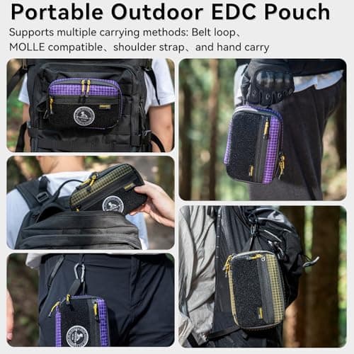 HIKEMAN EDC Pocket Organizer Pouch - EDC Utility Pouch,Nylon Tool Pouch,Tool Organizer for Multitools,Mini Pouch for Everyday Carry Outdoor(Army Green) — view 5