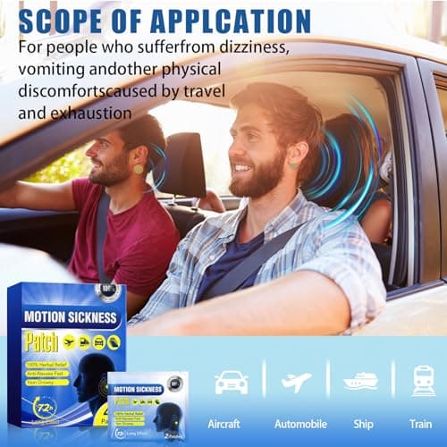 40 Motion Sickness Patches - Non-Drowsy Nausea Relief for Car and Boat — view 6