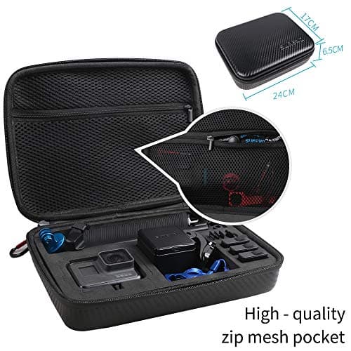 SUREWO Surface-Waterproof Carrying Case Compatible with GoPro Hero 13/12/11/10/9/8/7/(2018)/6/5 Black,Session 5/4,AKASO/Campark/YI Action Camera and More (Medium) — view 6