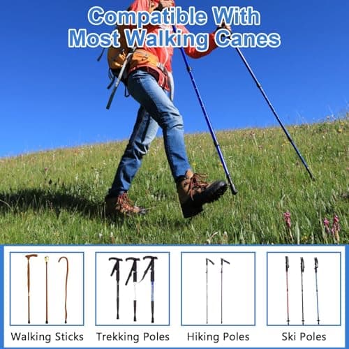 6 Pcs Rubber Trekking Pole Tips, Non-Slip Walking Stick Ferrules for Hiking — view 2