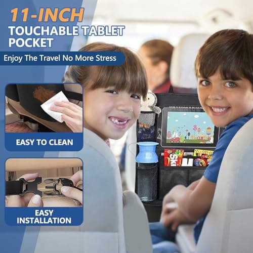 Eidoct 2 Pack Car Seat Organizer, 45x65cm Waterproof Backseat Car Organizer — view 6