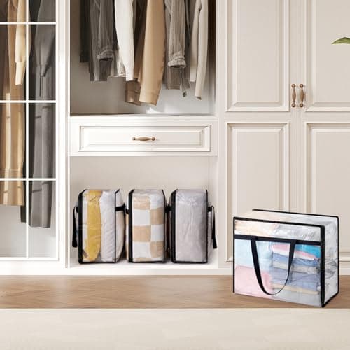 Lifewit 2 Pack Clear Clothes Storage Bag, 40L Comforter Bag with Zipper — view 5