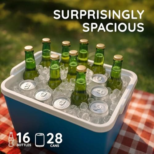 CUQOO Cool Box – Compact Insulated Ice Box for Camping, Beach, Travel & Picnics – Portable Cooler with Handle – Keeps Food & Drinks Cold for Hours – Lightweight & Durable Design 24L — view 2