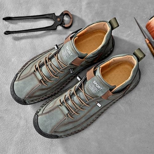 Women Handmade Leather Orthopedic Comfy Shoes,Orthopedic Boots with Elastic Band,Soft Support Slip on Loafers Unisex(White (B),4 UK) — view 6