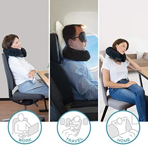bonmedico Memory Foam Neck Cushion Travel Pillow Crescent Shape — view 4