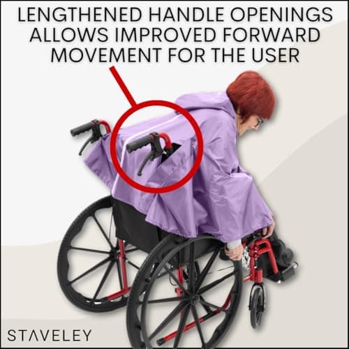 Staveley Wheelchair Rain Cape Poncho Waterproof | Unisex Lightweight Adult Mobility Rain Cape | Protection for Wheelchair & Electric Wheelchair Users (Lilac) — view 4