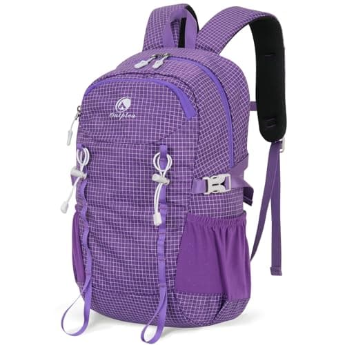 Outplea Small Hiking Backpack Waterproof, 20L Travel Daypack Lightweight Women Men, Sports Rucksack for Camping Walking Cycling, Purple