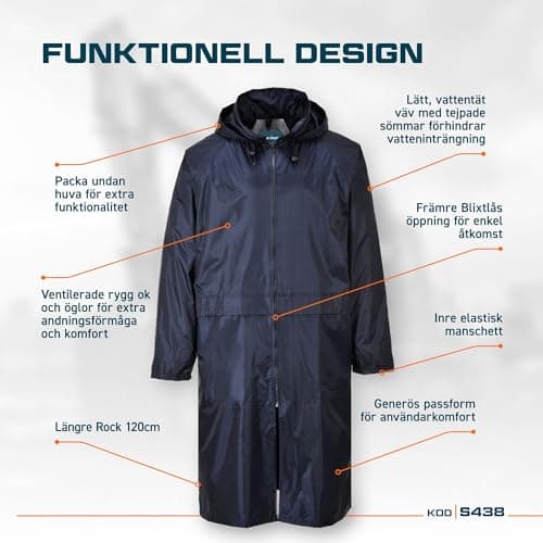 Portwest S438 Classic Rain Jacket Waterproof Hooded Lightweight — view 2