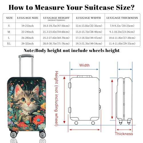 SICANAUO Luggage Covers, Elastic Travel Suitcase Protector, Personalised Suitcase Cover, Anti-Scratch Luggage Storage Covers, Travel Trolley Case Protector (Style 8, XL (29-32 inch suitcase)) — view 2