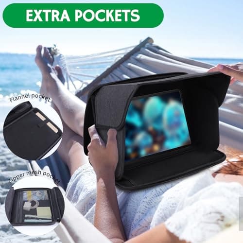 YUMTIM iPad Sun Shade Tablet Sleeve Case for 8-8.5 inch, iPad Sun Glare Shield Tablet Shield Cover Protective Sunshade Travel Tablets Bag, 8-8.5'' — view 5