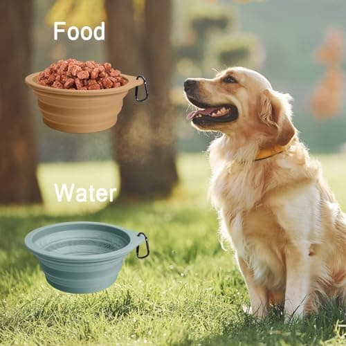 PetBonus 2-Pack Collapsible Dog Bowls, Portable Travel Dog Water Food Bowls — view 4