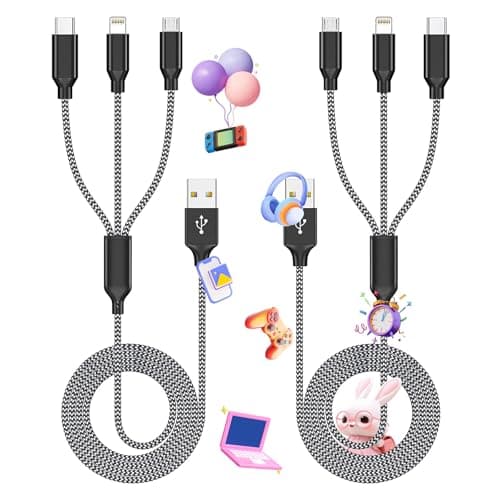 Travel Essentials Multi Charging Cable, 3 in 1 Universal Phone Charger Cord