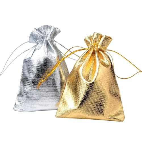 Packing Bags - Gold Foil Cloth Pouches(Golden,7x9cm) — view 4