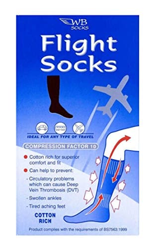 WB SOCKS 1 pair of Cotton Rich Unisex Anti-Dvt Flight Socks — view 2