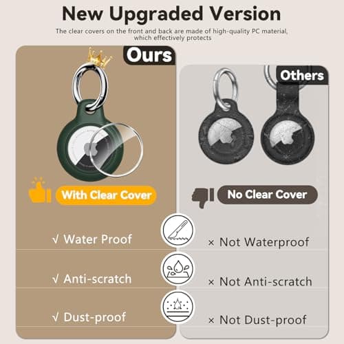 TNSNK for AirTag Holder Keyring, 1 Pack,Dark Green — view 3