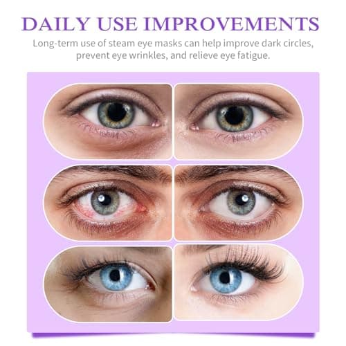 Steam Eye Mask 12 Packs, Lavender Self Heated Eye Mask for Dry Eyes, Dark Circles and Puffiness, Comfortable and Relax Sleep Mask, Relief Stress Eye Fatigue — view 6