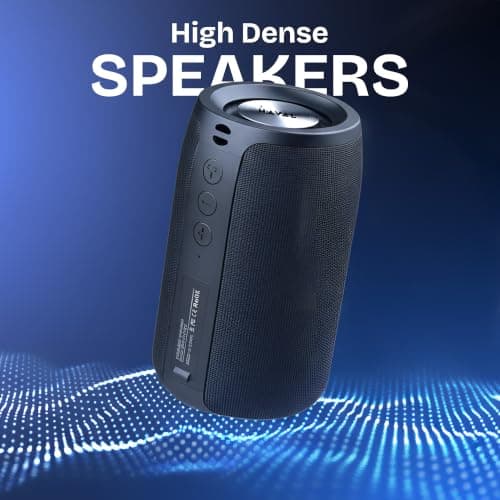 HAVAL Portable Bluetooth Speakers, Wireless Speaker, S32 Small Outdoor Speaker, Waterproof IPX5, Stereo Pairing/Bass/USB/MIC/TF Card/AUX for Home Outdoor Travel, Gift for Men, Kids -Black — view 5