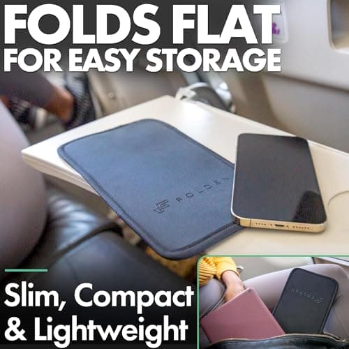 Airplane Phone Holder - Foldable Plane Phone Stand for Travel - Flexible Mobile Stand for Desk & Bed - Flight Mobile Holder Desk - Accessories Travel Essentials For Flying (Cordura) — view 4