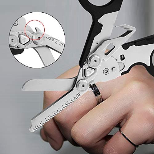 NZXVSE 6 in 1 Emergency Response Shears, 6 Functions Scissors with Strap Cutter and Glass Breaker, Portable Pocket Multi Tool with Utility Holster — view 4