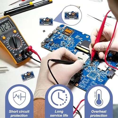2 Pack DC Buck Converter, Step Down Voltage Regulator 4-38V to 1.25-36V Adjustable Output Regulator Board 5A Max with Mini Voltmeter LED Indicator for DIY Electronics Arduino Raspberry Pi Projects — view 5