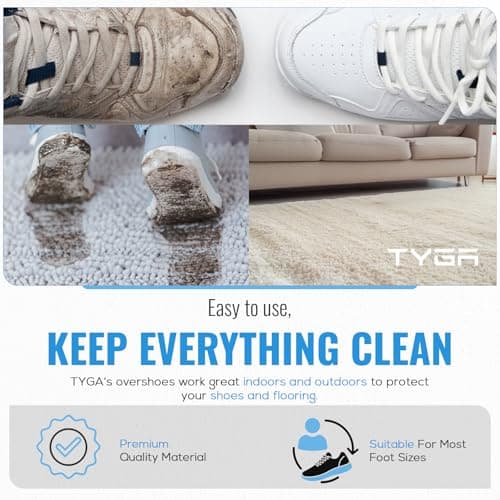 TYGA Waterproof Shoe Covers Disposable, CPE, Red, Pack Of 100 — view 6