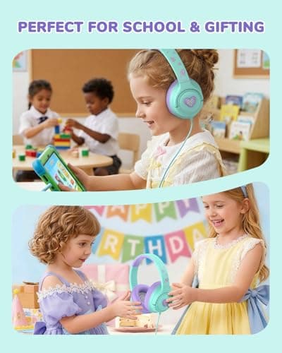 iClever Kids Headphones Wired 3.5mm, Boys Girls Headphones for Kids — view 5