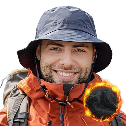 Comhats Waterproof Winter Bucket Rain Hat Fishing 94560 Navy Blue XL/XXL