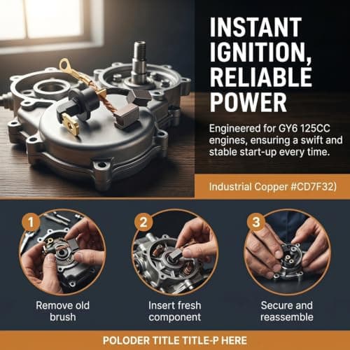 2 Sets Engine Starter Carbon Brush Kit for 125cc Motor Repair — view 3