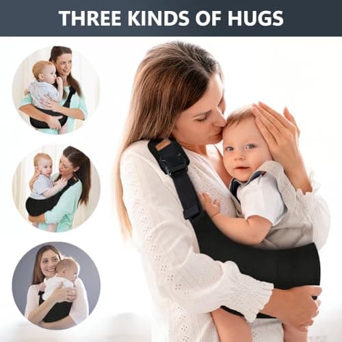 AOOWU Baby Carrier, Baby Sling Carrier, Toddler Carrier, Baby Wrap Carrier with Adjustable Shoulder Straps, Child Sling Baby Side with Shoulder Strap, Baby Sling for Newborns to Toddlers — view 4