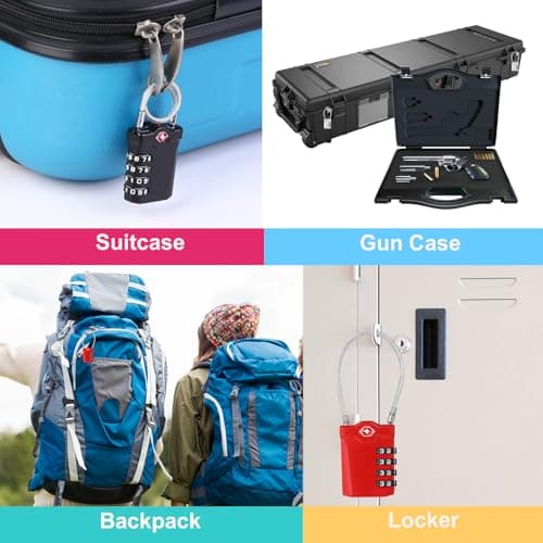 ZHEGE Suitcase Padlocks, TSA Approved Locks with Open Indicator (Red, 2P) — view 6