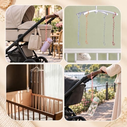 WLLHYF 5PCS Silicone Toy Clip Adjustable Toy Straps for Baby Fit Sippy Cup — view 6