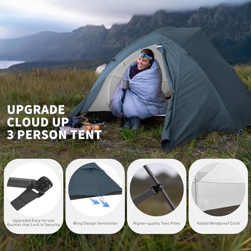 Naturehike Cloud Up Pro Camping Tent, 3 Person, Navy Blue — view 6