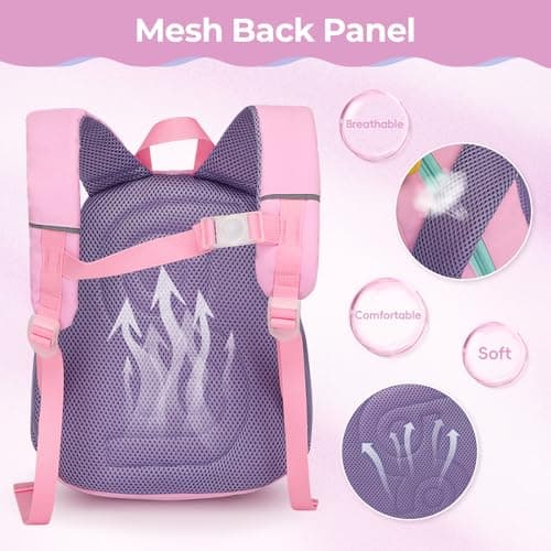 PROTAURI Kids Backpack for Girls 11L Aged 3-6, Butterfly — view 3