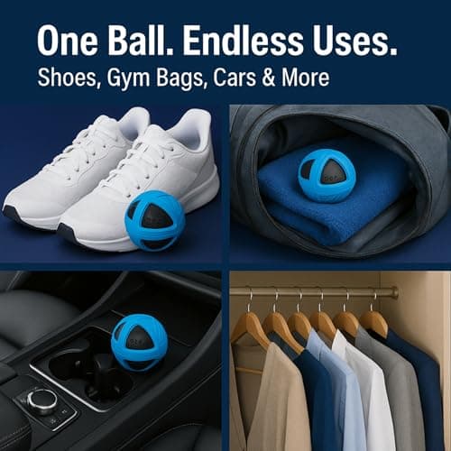 Odour Buster Shoe Deodoriser Balls - Odour Neutralising Shoe Freshener for Trainers, Sports Shoes, Bags & Lockers - Reusable Smell Remover (2 Pack) — view 4