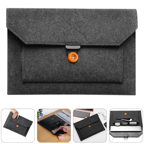 TOVINANNA Tablet Bag Felt Pouch Business Laptop Carrying Bag Minimalist 13-Inch Wool Felt Sleeve Protective Cover Travel for Office Use — view 6