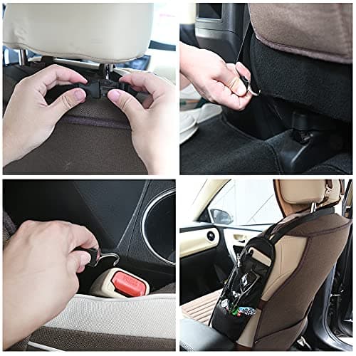 URAQT Upgrade Section Organizer - Car Seat Storage Bag with 3 Pockets, Multi-Pocket Drink Holder, Suitable for Cars, Trucks, SUV, Gaming Chairs, Etc — view 4