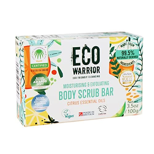 Eco Warrior Exfoliating Body Scrub Soap Bar, Citrus & Oatmeal, Vegan, 100g