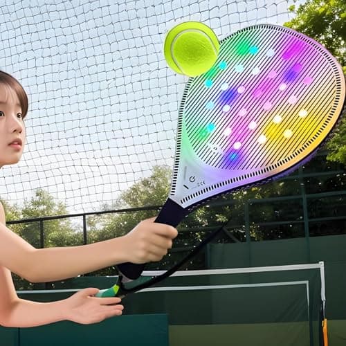 Womens Tennis Racket Glowing USB Beach Paddle Game Set — view 2