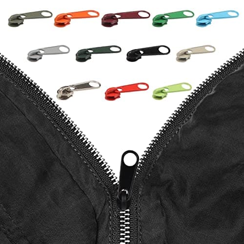 DOITEM 96Pcs Zipper Repair Kit - 12 Colors, 3# Zipper Pulls, Rescue Kit for Clothing, Jackets, Purses, Luggage, Backpacks — view 5