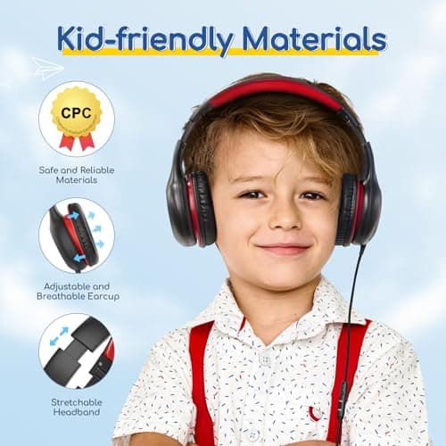EarFun Kids Headphones Wired with Mic, 85/94dB Volume Limit — view 4