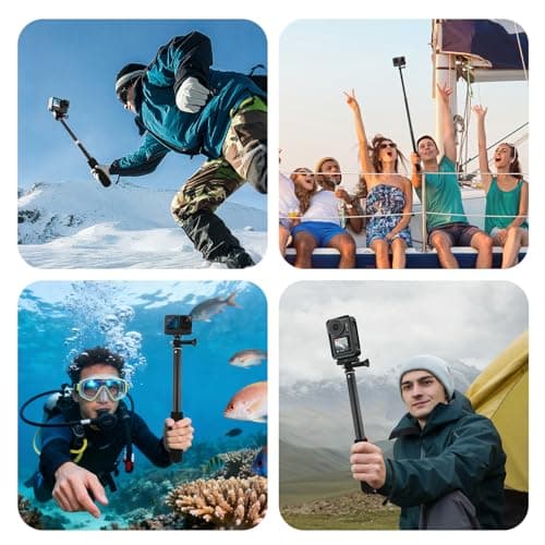 36"/92cm Extended Invisible Selfie Stick for GoPro Insta360 Action Cameras — view 6